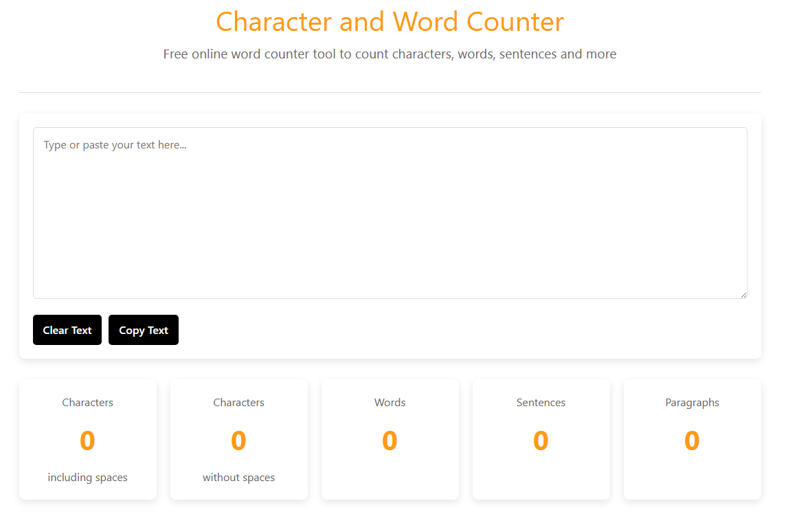 Character and Word Counter