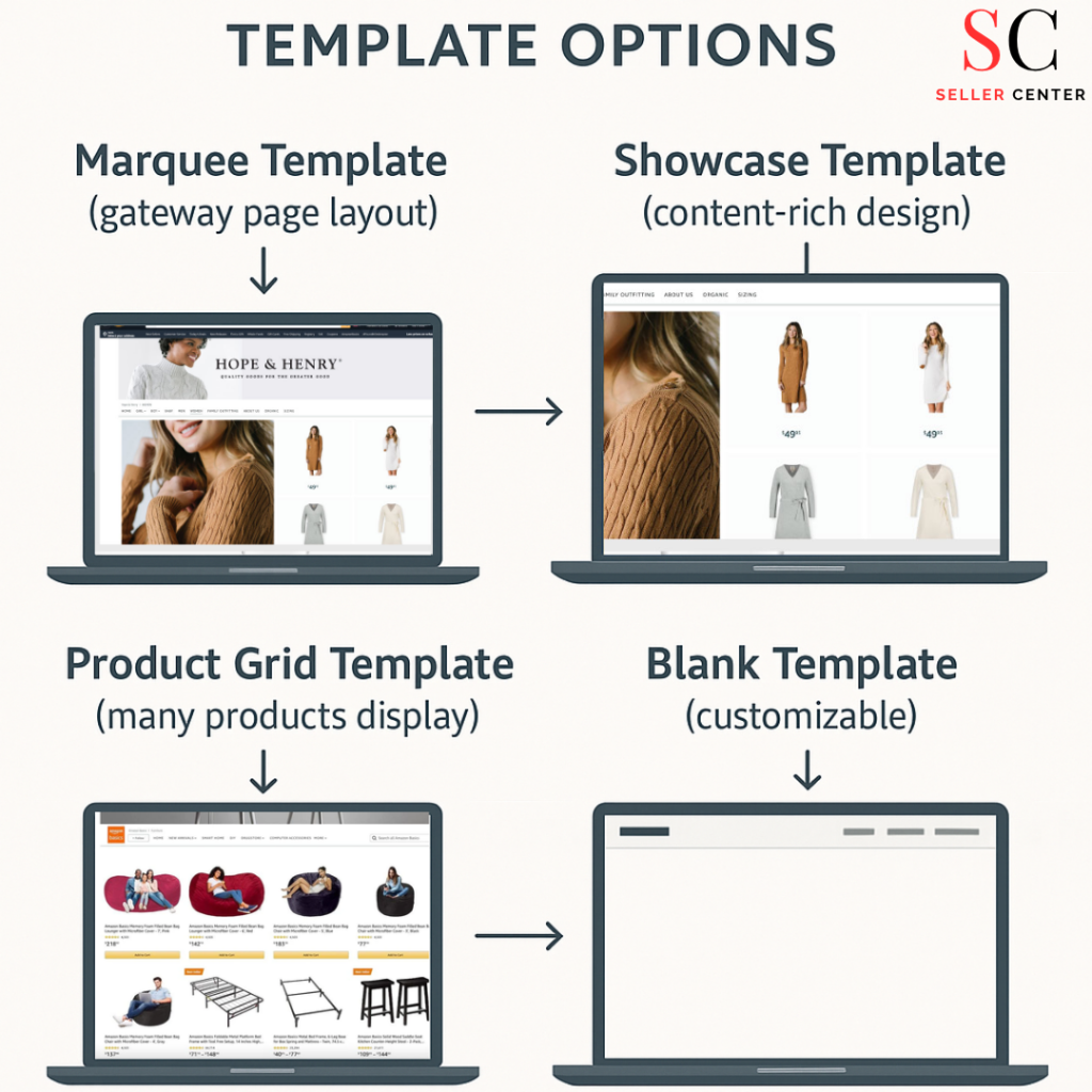 Amazon Brand Store Template Options Visual Guide