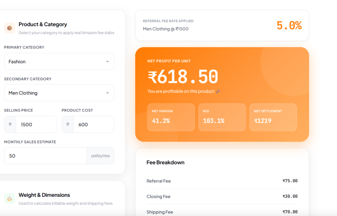 Amazon Seller Profit Calculator
